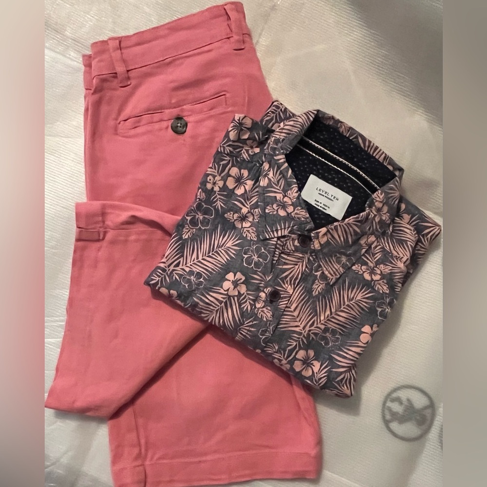 Pink Pants and Floral Shirt Set (size M)